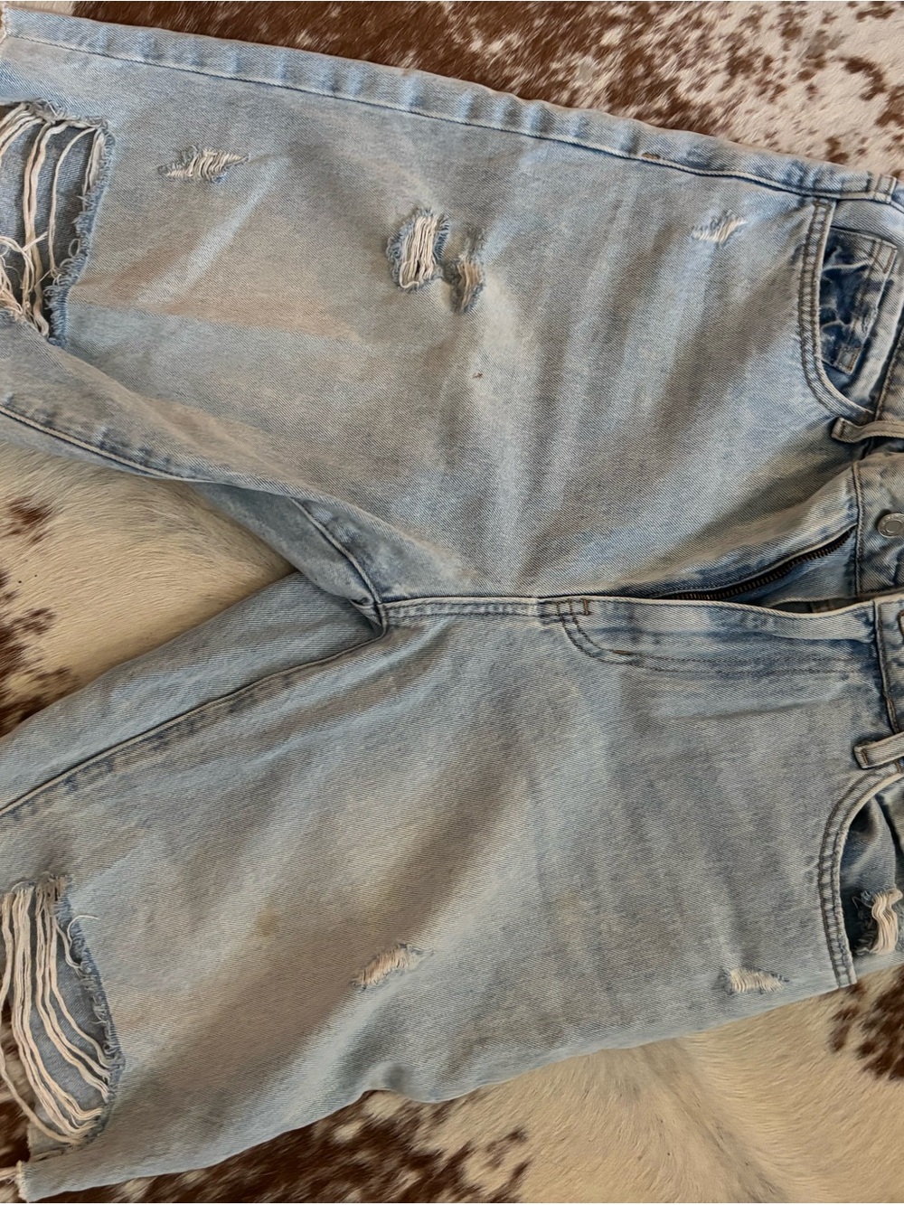 VERVET BY FLYING MONKEY Light Blue Distressed Jean Shorts